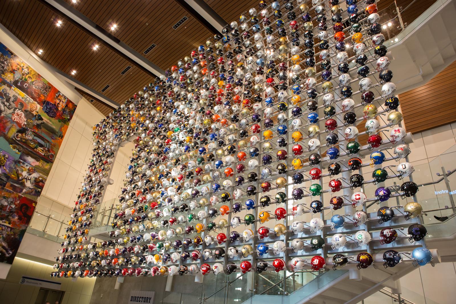 College Football Hall of Fame Helmet Wall