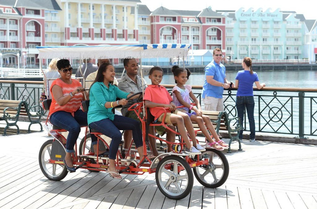 Disney World Boardwalk Family Bike Ride - theme parks