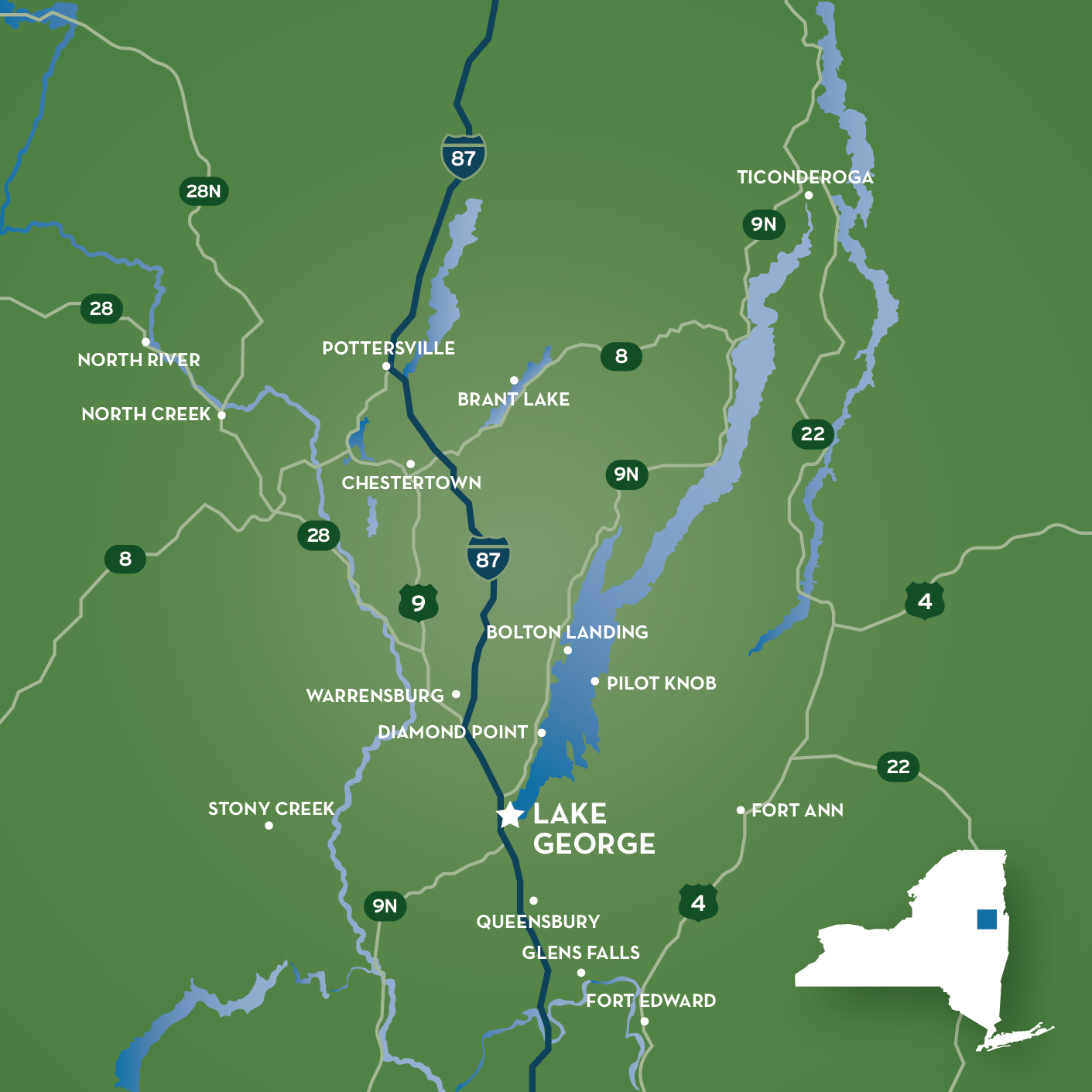 Lake George Area Map 2 