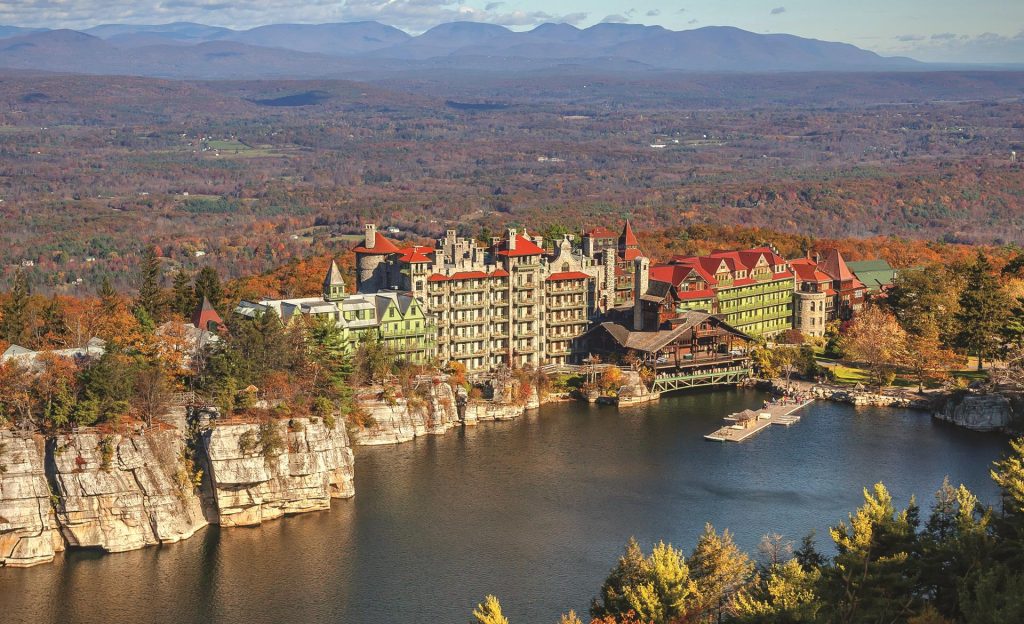 Mohonk Mountain House, a spectacular cliff-top Victorian castle overlooking Lake Mohonk, is a yearround favorite for all-inclusive family vacations.