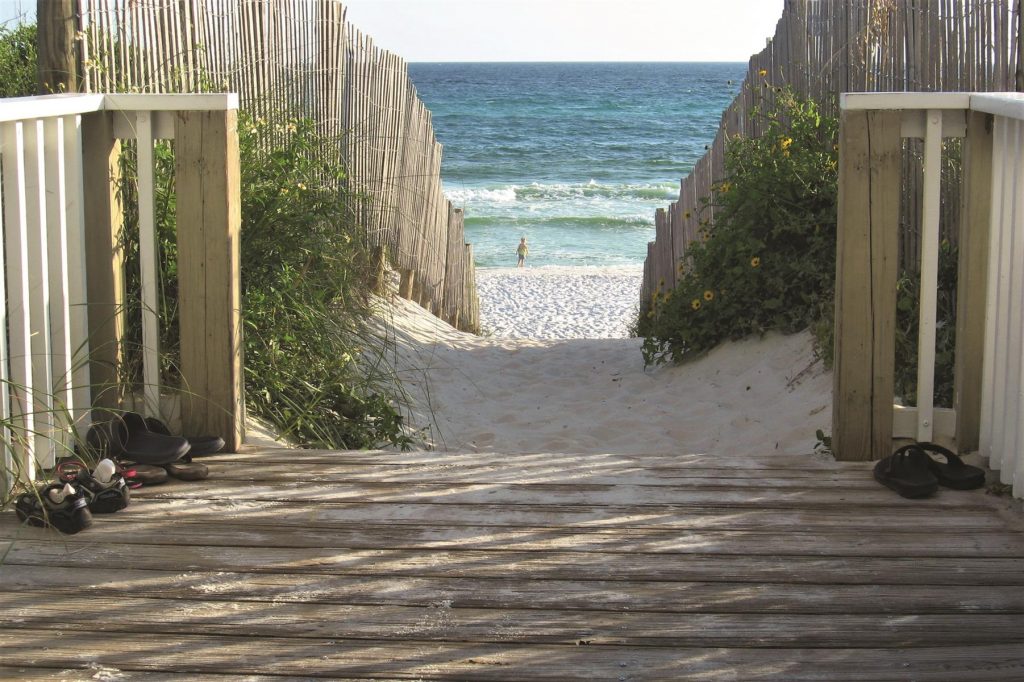 Scenic Highway 30A in Florida’s South Walton County contains miles of beautiful white sand beaches and charming seaside communities.