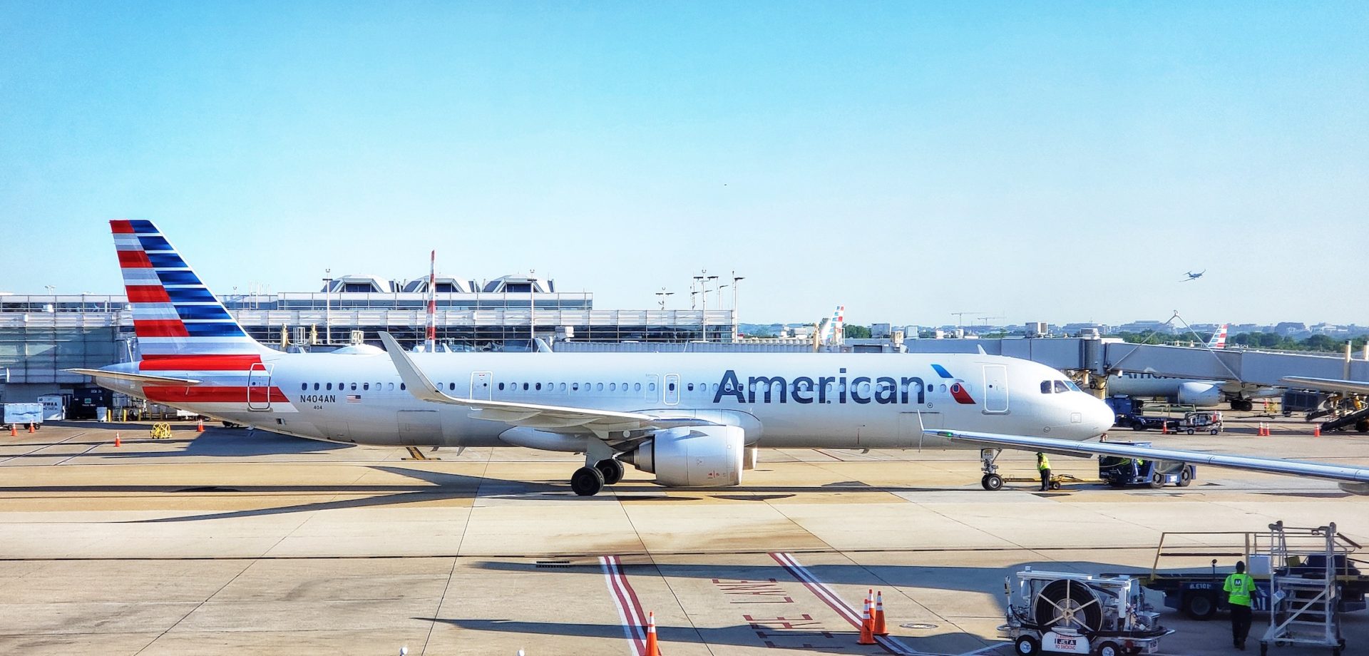 American Airlines plane at gate.