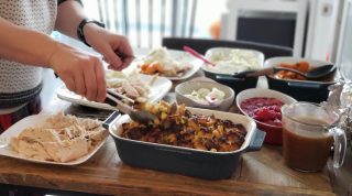 Buffet style Christmas dinner. photo credit Freepik