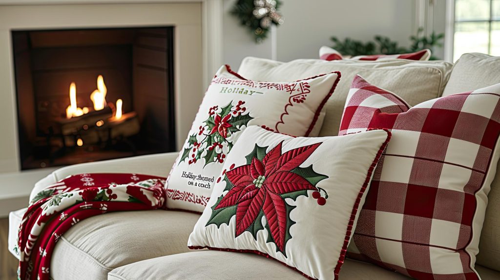 Holiday couch decor. Photo credit Freepik.